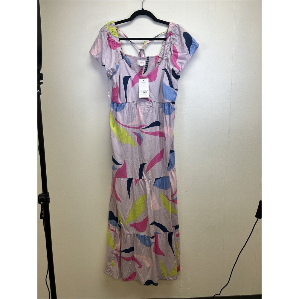 Isabel by Ingrid Isabel Maternity Maxi Dress M Abstract Print Smocked Tiered